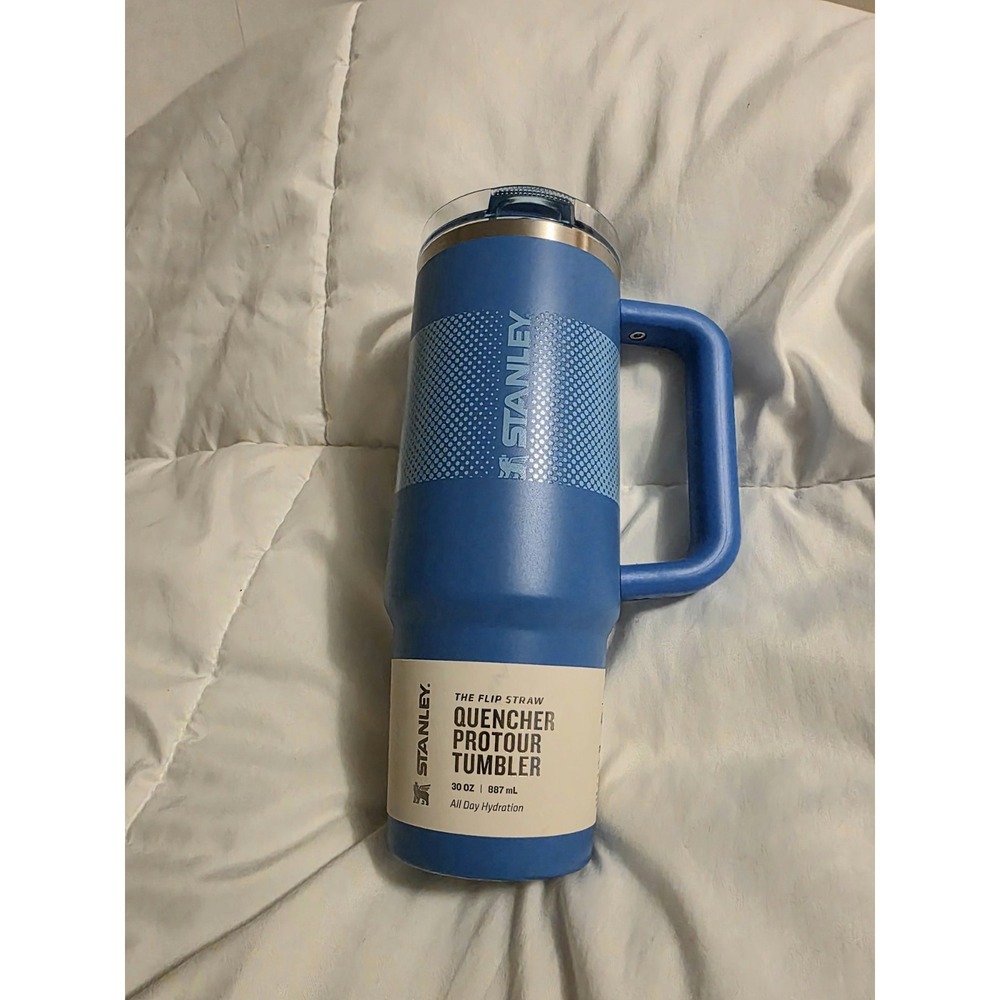 Stanley Quencher Protour Tumbler Blue 30oz Handle Lid Flip Straw NEW Spill proof